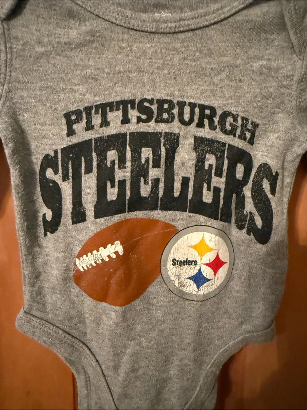 Pittsburgh Steelers Long Sleeve Baby Onesie Size 3/6 Months